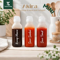 TAMA LIVING Akira MINI Botol Saus Kecap Minyak 300 ml Anti Tumpah Label Cutting Squeeze Bottle KECAP