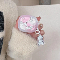 Cute Dalmatians Dog Airpods Case 3rd Generation Silicone For Airpods Case Pro2 Pink and White Paintings for Airpods 3rd Gen