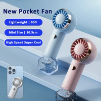 2024 New Ultra Lightweight Only 60G Handheld Fan Mini Air Conditioner Portable Fan Air Cooler Pocket Fan for Travelling Shopping