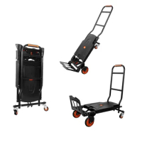 Stainless Steel Warehouse Cart Portable Foldable Handle Metal Platform Trolley Truck Hand Cart Trolley Folding For Camping