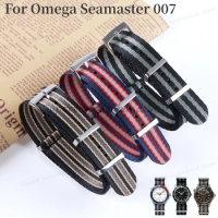 High Quality Nylon Watch Band 20mm for Hippocampus 300 Canvas Wrist Belt Strap for Omega 007 Wristband Military Sport Bracelet