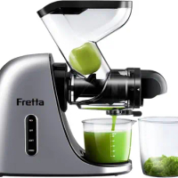Juicer Machines, Cold Pressed Juicer, Fretta Masticating Slow Juicer with 3-inch Wide Feed Chute, Celery Juicer, Juice Extractor