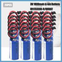 20PCS Q6BAT 3V 1800mAh CR17335 ER2/3A PLC Lithium Batteries With Plug For Mitsubishi CR17335SE-R Industrial Battery Long Lasting