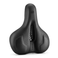 ROCKBROS Bike Saddle Gel Seat Cover Shockproof Bicycle Seat PU Leather Hollow Breathable Thickened Sponge Bike Safety Seat