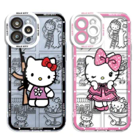 Hello Kitty Cartoon Clear Case For Samsung Galaxy A54 A14 A53 A34 A52 A12 A13 5G A25 A33 A23 A51 A71 A21s A32 4G Cover Fundas
