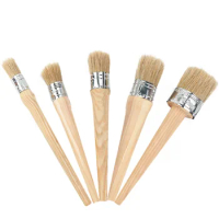 1pcs 20/25/30/40/50mm Chalk and Wax Paint Brush Round Natural Bristles Painting Tool for DIY Furniture Stencils Home Wood Decor