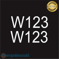 STIKER W123 FONT PUTIH TEMPEL DALAM & LUAR