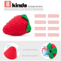 Strawberry Shape Clit Sucker Vagina Sucking Vibrator Clitoris Stimulator Blowjob Nipple Sex Toys for Women Masturbator Products