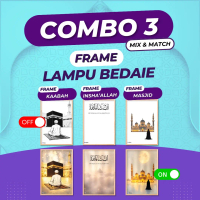 Kombo 3 Frame Lampu BeDaie - Design Kaabah, Design Insya'Allah & Design Masjid - Dapatkan Segera!!