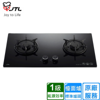 〈原廠安裝〉喜特麗檯面式晶焱玻璃雙口爐 JT-GC277AS(天然/桶裝)