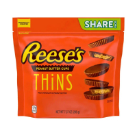 Reese's Thins Share Pack milk chocolate & peanut butter น้ำหนัก 208 กรัม BB.05/2025