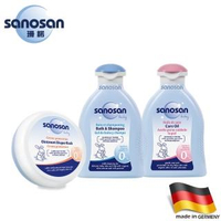 【sanosan】潤膚按摩油+洗髮沐浴露+全效修護膏