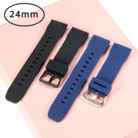 Watch Accessories for Casio PROTREK 5497 PRG-600/650Y 5571 PRW-6600Y/YB Silicone Watch Belt 24mm Bracelet Original Watch Brand