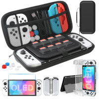 For 2022 Nintendo Switch OLED Model Case For Switch OLED Model Carrying Case 9 in 1 Accessories Kit includ Protective