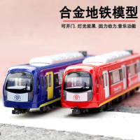Simulation Magnetic Track City Metro Train Alloy Car Model Human Voice EMU Toy Car Other Toys Metal