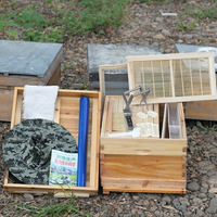 養蜂箱 蜜蜂蜂箱中蜂全套煮蠟杉木巢框巢礎養蜂書新手專用組裝好的密峰箱