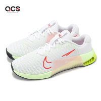 Nike 訓練鞋 Wmns Metcon 9 女鞋 白 紅 螢光綠 穩定 緩衝 多功能 運動鞋 DZ2537-101