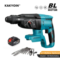 2800W 26mm Brushless Electric Hammer Impact Drill With 8pcs chisel Multi-function Rotary Electric Pick for Makita 18V Battery