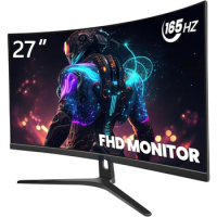 27Inch 144Hz/165Hz Curved Gaming Monitor, FHD 1080P VA Screen 1800R Curvature Computer Monitors, 1ms(GTG) with FreeSync