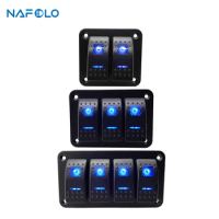 2/3/4 Gang Rocker Switch Panel Light Toggle Circuit Breaker Protector Accessories LED Switch For Car Auto Truck Caravan Marine