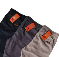 Celana Chinos Panjang Pinggang Brodshot Celana bahan Kain Formal 36 Krem