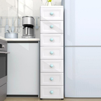 【快速出貨】20/30/37cm歐式夾縫收納櫃抽屜式衛生間塑膠儲物窄櫃子廚房置物架