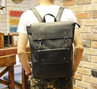 FINDSENSE Z1 韓國 時尚 潮 男 皮質 荔枝紋 校園 學生包 書包 後背包 雙肩包 電腦包