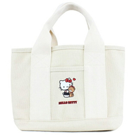 小禮堂 Hello Kitty 帆布手提袋 (米色Logo)