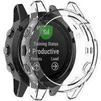 For Garmin Fenix 6 6X 6 Pro Smart Watch Protective Frame Soft Crystal Clear TPU Case Cover for Fenix 7 7X