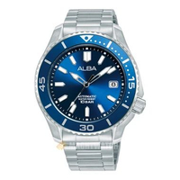 Jam Tangan Pria Alba Mechanical AU4089X1 Men Blue Dial Stainless Steel Strap