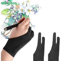 GOOJODOQ Sarung Tangan Palm Rejection Gloves with Two Fingers Drawing Glove for Drawing Tablet Suita