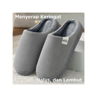 Goto Pompo Sendal Rumah Indoor Home Slipper Sandal Kamar Hotel Empuk - Grey, 36-37