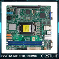 X12STL-IF For Supermicro C252 LGA1200 64GB DDR4-3200MHz M.2 6XSATA3 Mini-ITX Server Motherboard Works Perfectly Fast Ship