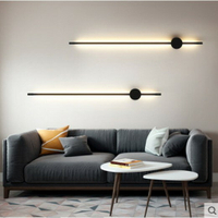 Strip 極簡 壁燈 臥室 床頭燈 創意 LED 長條形 現代 北歐 客廳 牆壁 燈具 LED 21-30W 220V