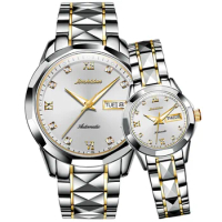 JSDUN-top Brand Luxury Automatic Mechanical Couple Watch, Waterproof Tungsten Steel Material, 8813