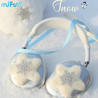 MiFuny Snow Pentagram Airpods Max Case Ornament Handmade Silicone Transparent Airpods Protective Cases Headset Accessory Gifts