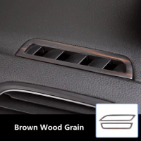 2pcs Wood Grain for Volkswagen Golf 7 7.5 2014-2019 Interior Styling Dash Side Outlet Sticker Cover Moulding Trim