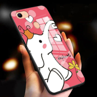 เคสสำหรับ OPPO F5 F5 PLUS/F5YOUTH/A79/A75/A73 ฝาหลังกระจกนิรภัยแบบแข็งลายช้าง เคสป้องกันไฮบริดกันกระ
