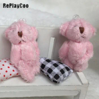 100PCS/LOT Mini Teddy Bear Stuffed Plush Toys 4.5cm Small Bear Stuffed Toys pink pelucia Pendant Kids Birthday Gift Party GMR087