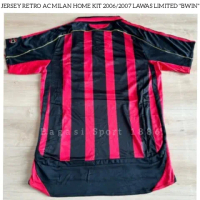 Jersey Baju Bola Retro ACe Milan Home Kit Kandang 2006 2007 Old Shirt Lawas 06/07 Vintage Rare Lama