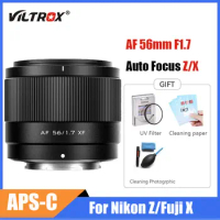 VILTROX AF 56mm F1.7 APS-C Auto Focus Portrait Camera Lens For Fujifilm XF X-T4 X-T10 T200 Nikon Z5 ZFC Z6 Series Mount Cameras
