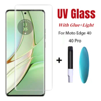 3D Curved Glass Full Glue UV Tempered Glass For Motorola Moto Edge 40 Neo Screen Protector For Motorola Moto Edge 40 Pro