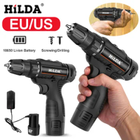 Cordless Drill Power Tools Electric Drill Screwdriver 28N.m Wireless Electric Screwdriver Drill Driver 12V 2 Variable Speed