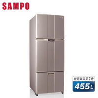SAMPO聲寶455公升一級能效變頻三門冰箱 SR-B46DV(R6) 紫燦銀 含基本安裝+舊機回收