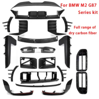 For BMW M2 G87 Dry Carbon Fiber Body Kit Diffuser Front Lip Rear Lip Air Vents Grill Side Skirts Spoiler Tail Wing Mirror Shell