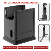 Handheld Gimbal Camera Charging Base Plastic Standard 1/4 Screw Hole Mount for DJI POCKET 2/OSMO POCKET