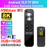 H96max M3 Android TV Set Top Box WiFi 6 HD 8K Mini TV Stick Bluetooth-compatible 5.0 Android 13.0 Smart TV Box for Entertainment