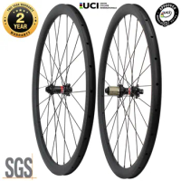 700c carbon road disc wheels 38x25mm clincher tubeless disc bicycle wheelset 100x12 142x12 Disc brake 1580g carbon wheels