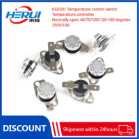KSD301 Temperature control switch Temperature controller Normally open 40/70/100/120-160 degrees 250V/10A