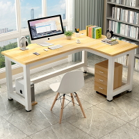 L型轉角桌 電腦臺式桌家用L型轉角桌現代拐角書桌辦公桌書架組合簡約學生桌【JD02263】
